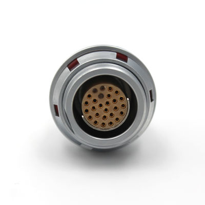 F Series Circular 24 Pin Socket Connector Push Pull Self Locking IP68 PPS Insulator